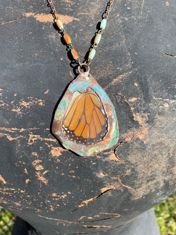 Real Monarch Lower Wing Necklace